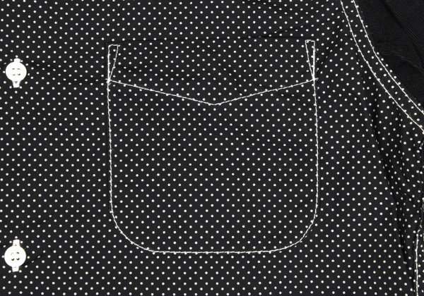 COMME des GARCONS HOMME Corduroy Sleeve Panels Pin Dot Long Sleeve Shirt K-173634_005