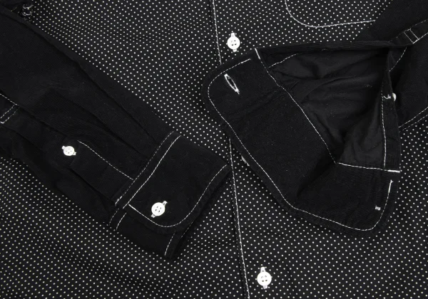 COMME des GARCONS HOMME Corduroy Sleeve Panels Pin Dot Long Sleeve Shirt K-173634_007