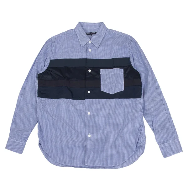 COMME des GARCONS HOMME Front Switching Check Shirt Navy XS K-173636_001