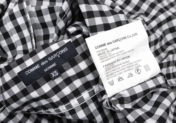 COMME des GARCONS HOMME Cotton Check Long Sleeve Shirt K-173637_013