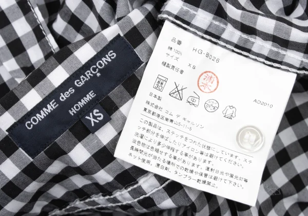 COMME des GARCONS HOMME Cotton Check Long Sleeve Shirt K-173637_014