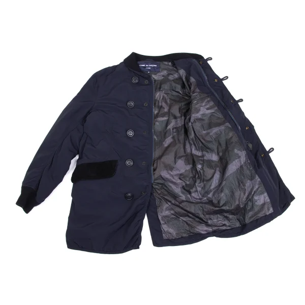 COMME des GARCONS HOMME Camo Lining Dyed Nylon Military Blouson Navy XS K-173640_001