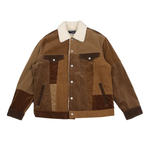 COMME des GARCONS HOMME Multi Corduroy Switching Jacket Brown S K-173641_001