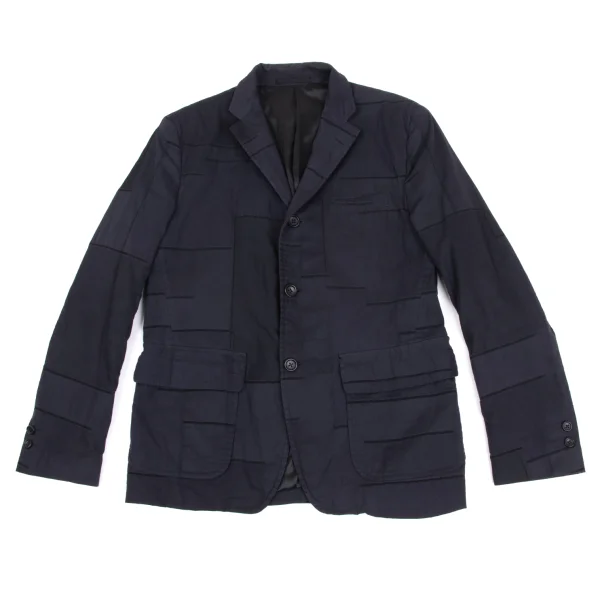 COMME des GARCONS HOMME Dyed Cotton Poly Jacquard Navy XS K-173642_001