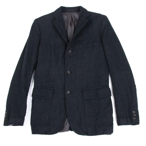 COMME des GARCONS HOMME Fulling Wool 3B Jacket Charcoal S K-173643_001