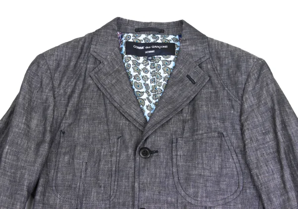 COMME des GARCONS HOMME Linen Paisley Lined Patch Pocket Jacket K-173645_002