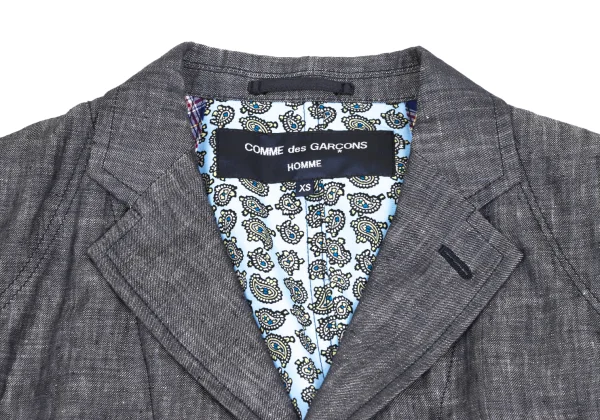 COMME des GARCONS HOMME Linen Paisley Lined Patch Pocket Jacket K-173645_003