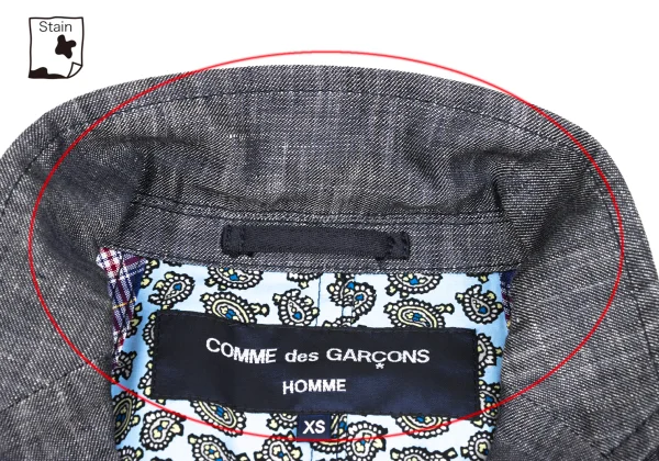 COMME des GARCONS HOMME Linen Paisley Lined Patch Pocket Jacket K-173645_004