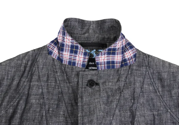 COMME des GARCONS HOMME Linen Paisley Lined Patch Pocket Jacket K-173645_006