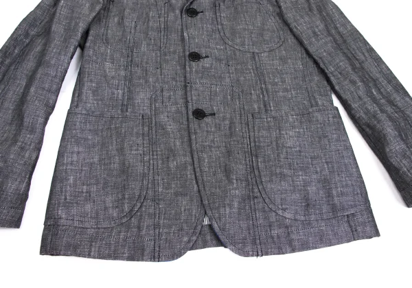 COMME des GARCONS HOMME Linen Paisley Lined Patch Pocket Jacket K-173645_011