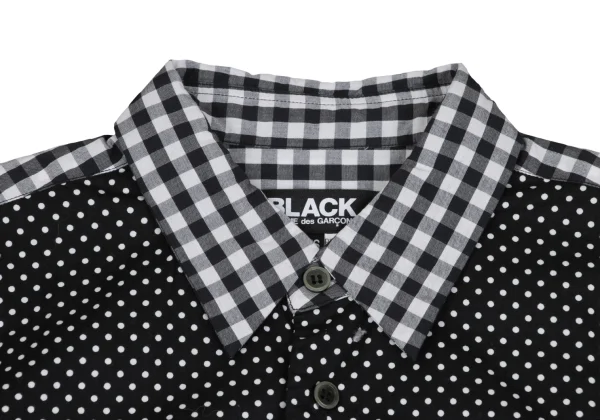 BLACK COMME des GARCONS Front Panel Switching Check Shirt K-173651_004