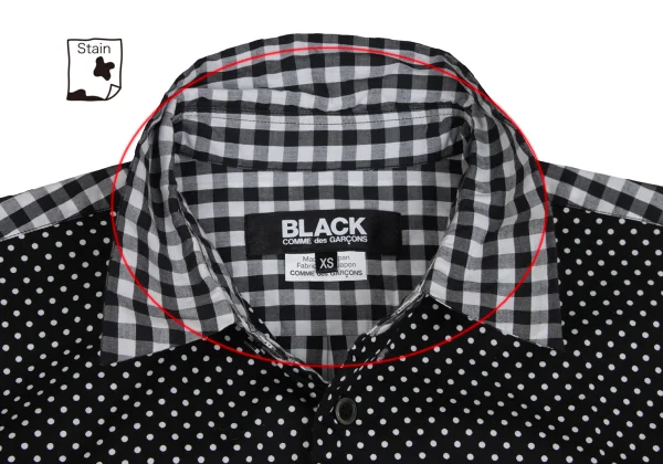 BLACK COMME des GARCONS Front Panel Switching Check Shirt K-173651_005