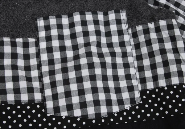 BLACK COMME des GARCONS Front Panel Switching Check Shirt K-173651_007