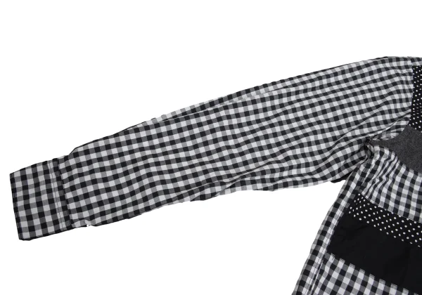 BLACK COMME des GARCONS Front Panel Switching Check Shirt K-173651_009