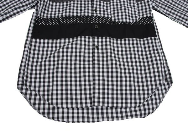 BLACK COMME des GARCONS Front Panel Switching Check Shirt K-173651_011