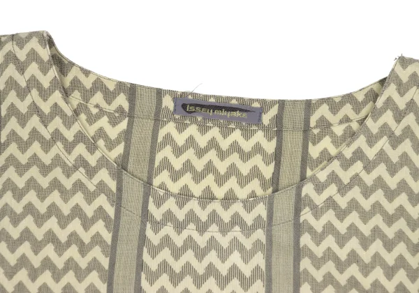 ISSEY MIYAKE Cotton Linen Herringbone Stripe Top K-173659_004