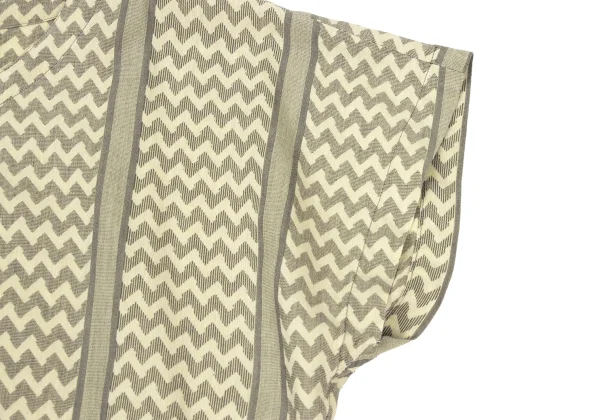 ISSEY MIYAKE Cotton Linen Herringbone Stripe Top K-173659_005