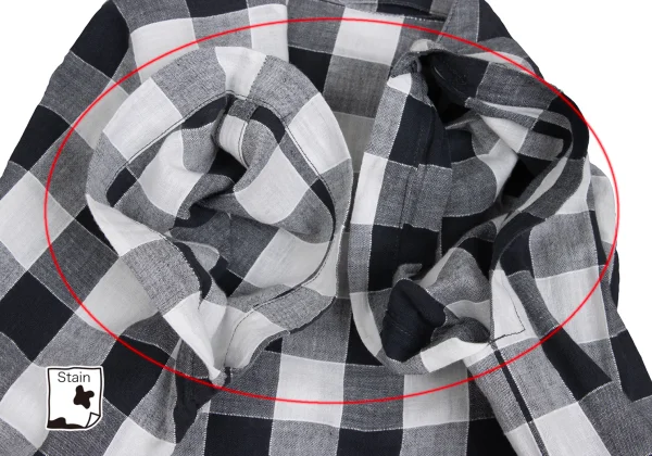 ISSEY MIYAKE Cotton Linen Block Check Sleeve Top K-173664_007