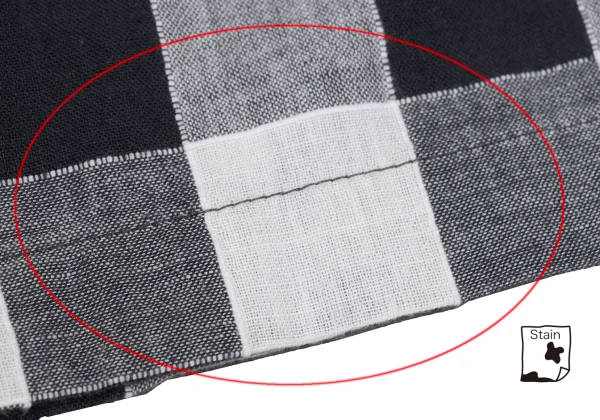 ISSEY MIYAKE Cotton Linen Block Check Sleeve Top K-173664_010