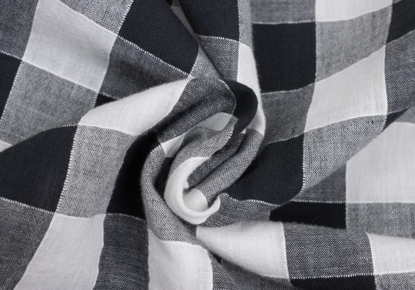 ISSEY MIYAKE Cotton Linen Block Check Sleeve Top K-173664_017