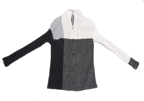 ISSEY MIYAKE Cotton Poly Stretch Paneled Design Shirt K-173666_002