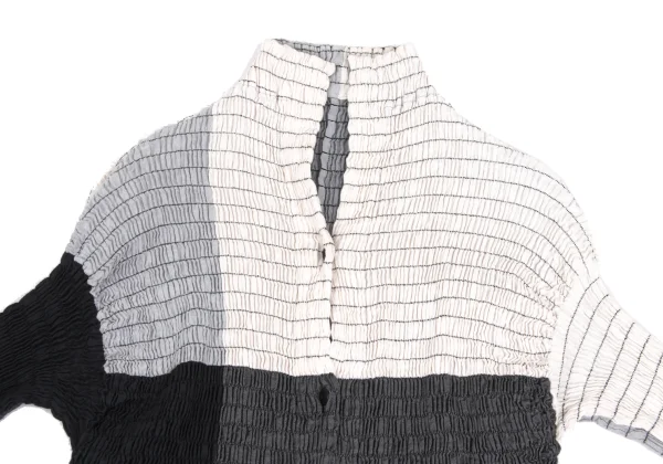 ISSEY MIYAKE Cotton Poly Stretch Paneled Design Shirt K-173666_003