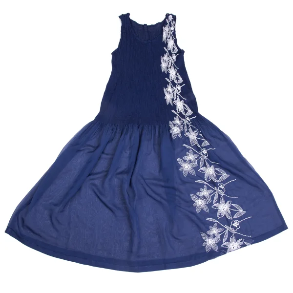 ISSEY MIYAKE me Dyed Pleated Embroidery Sleeveless Dress K-173667_002