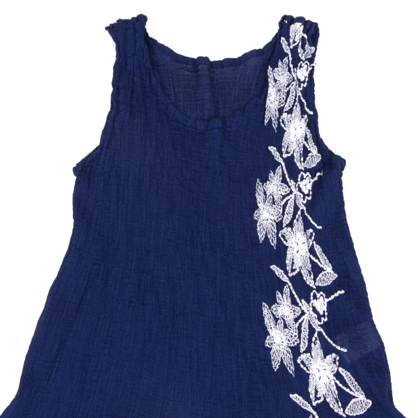 ISSEY MIYAKE me Dyed Pleated Embroidery Sleeveless Dress K-173667_003