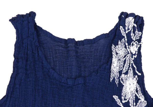 ISSEY MIYAKE me Dyed Pleated Embroidery Sleeveless Dress K-173667_004