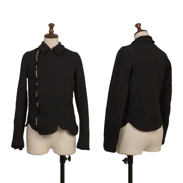 robe de chambre COMME des GARCONS Poly Fulling Scalloped Biker Jacket Black M K-173669_001