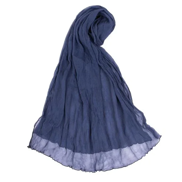 Plantation See-through Wrinkled Mellow Stitch Stole Blue  K-173672_001