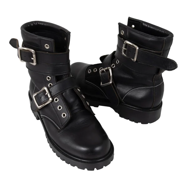 Y's Leather Engineer Boots Black about us6.5 K-173676_001
