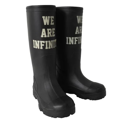 UNDERCOVER Message Print Rubber Rain Boots