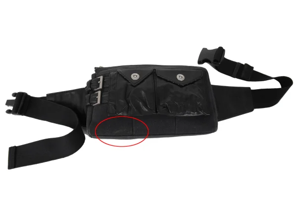Jean Paul GAULTIER Leather Pocket Canvas Cross body Bag K-173686_003