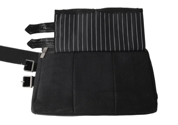 Jean Paul GAULTIER Leather Pocket Canvas Cross body Bag K-173686_012