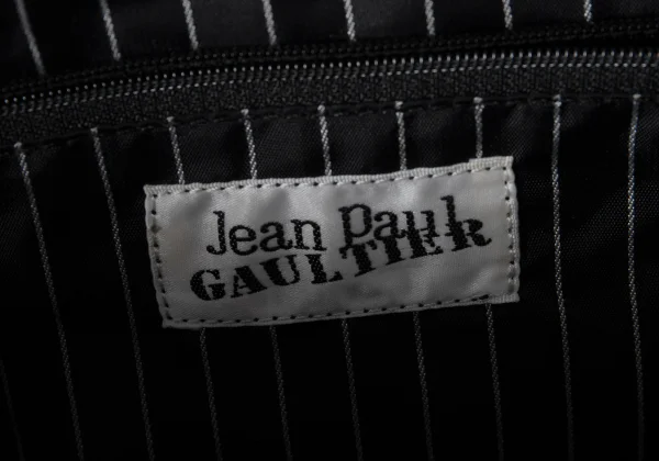 Jean Paul GAULTIER Leather Pocket Canvas Cross body Bag K-173686_014