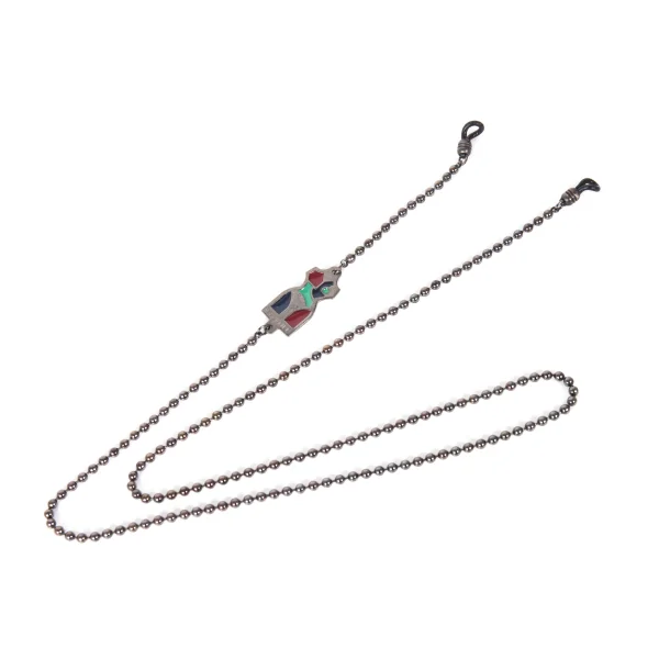 Jean Paul GAULTIER Torso-motif Ball Chain Glasses Holder Gunmetal  K-173690_001