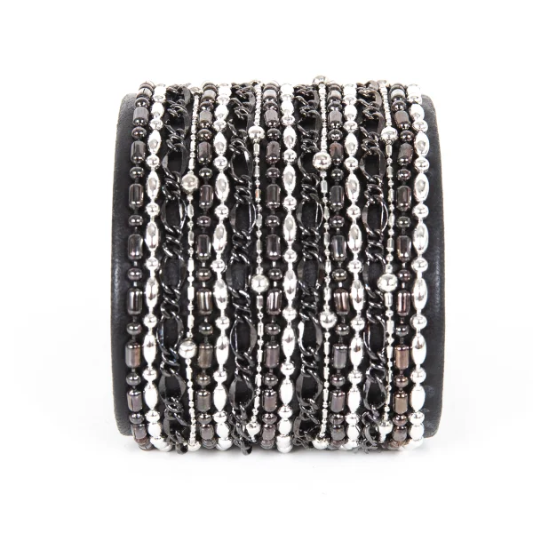 LIMI feu Chain Design Leather Bangle K-173693_003