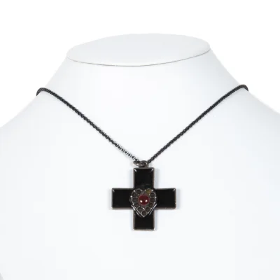 Jean Paul GAULTIER Cross Heart Stone Necklace