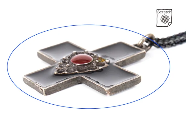 Jean Paul GAULTIER Cross Heart Stone Necklace K-173699_005