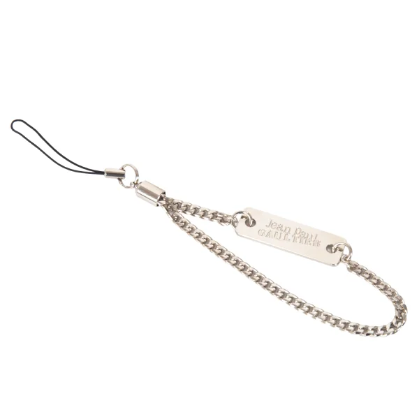 Jean Paul GAULTIER Logo Plate Chein Strap Silver  K-173700_001