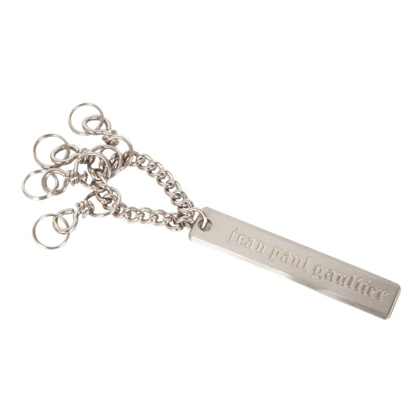 Jean Paul GAULTIER Logo Plate Key Ring Silver  K-173702_001