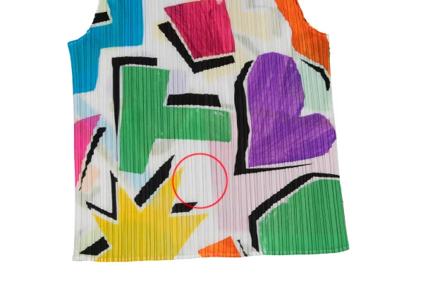 PLEATS PLEASE Colorful Geometric Print Pleated Sleeveless Top K-173708_006
