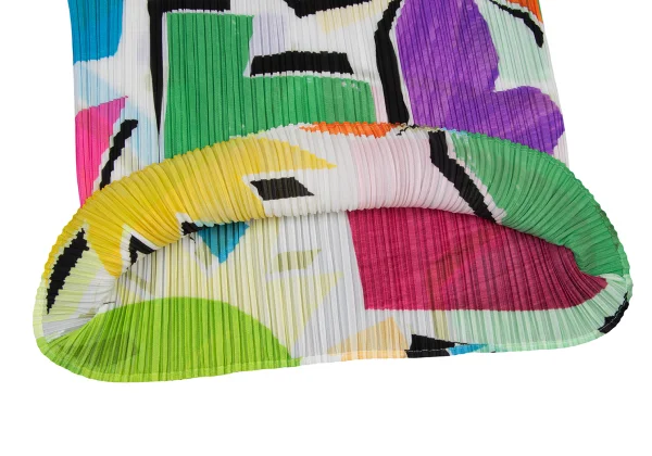 PLEATS PLEASE Colorful Geometric Print Pleated Sleeveless Top K-173708_008
