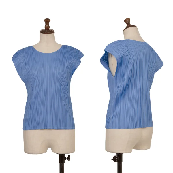 PLEATS PLEASE Pleated Sleeveless Top Sky blue 3 K-173709_001