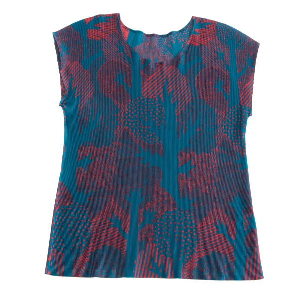 PLEATS PLEASE Mist Pleats Forest Wood Print T-shirt K-173711_002
