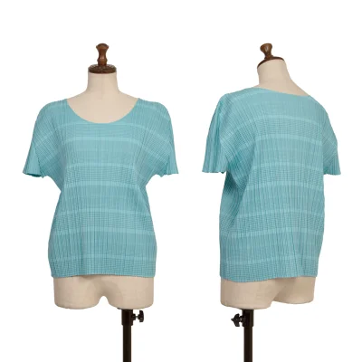PLEATS PLEASE Pleats Shadow Striped Print T-shirt