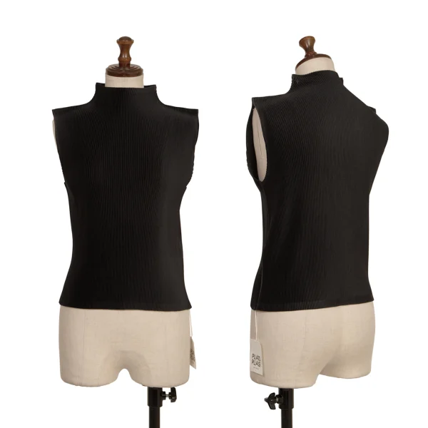 PLEATS PLEASE Mist Pleats Sleeveless Top Black 3 K-173716_001