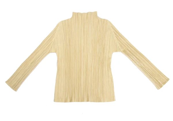 PLEATS PLEASE Pleated High Neck Long Sleeve Top K-173720_002