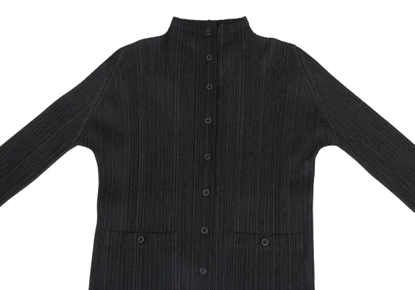 PLEATS PLEASE Pleated Patch Pocket High Neck Jacket K-173721_003
